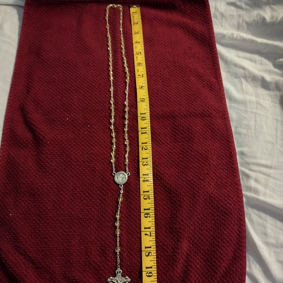 Jewelry - Elegant Gold Rosary with Silver Accents